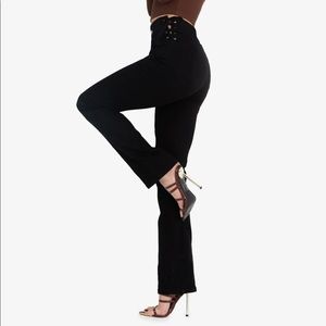 Kittenish Ride it Out Lace Up Black Denim Jeans